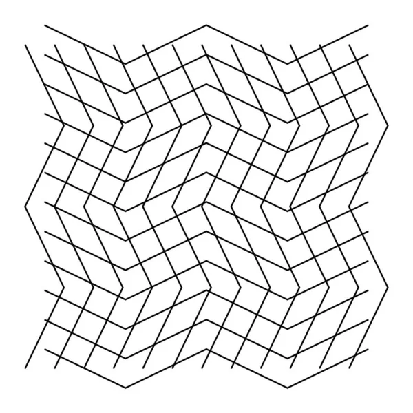 Rejilla Geométrica Malla Con Irregulares Ondulado Ondulante Zigzag Líneas Vector — Archivo Imágenes Vectoriales