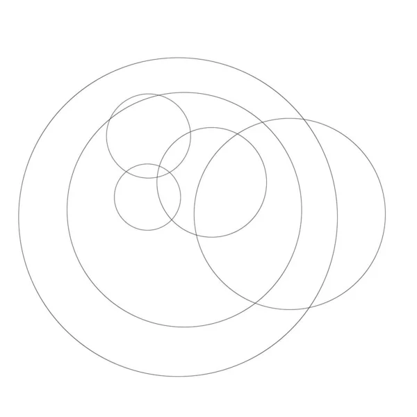 Zufällig Überlappende Ovale Ellipsen Abstraktes Geometrisches Element — Stockvektor