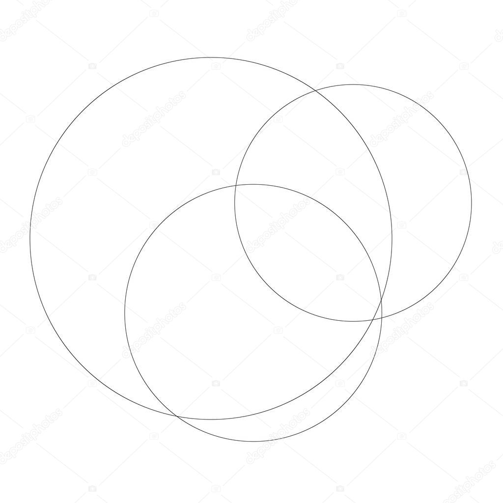 Random overlapping ovals, ellipses abstract geometric element