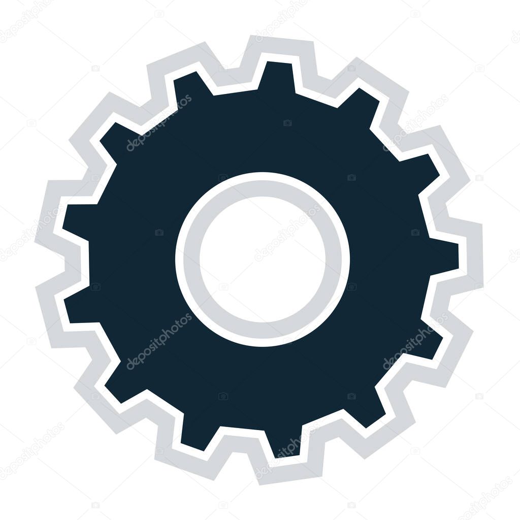 Gearwheel, cogwheel, gear icon, symbol for repair, technology, engineering, maintenance and related concepts