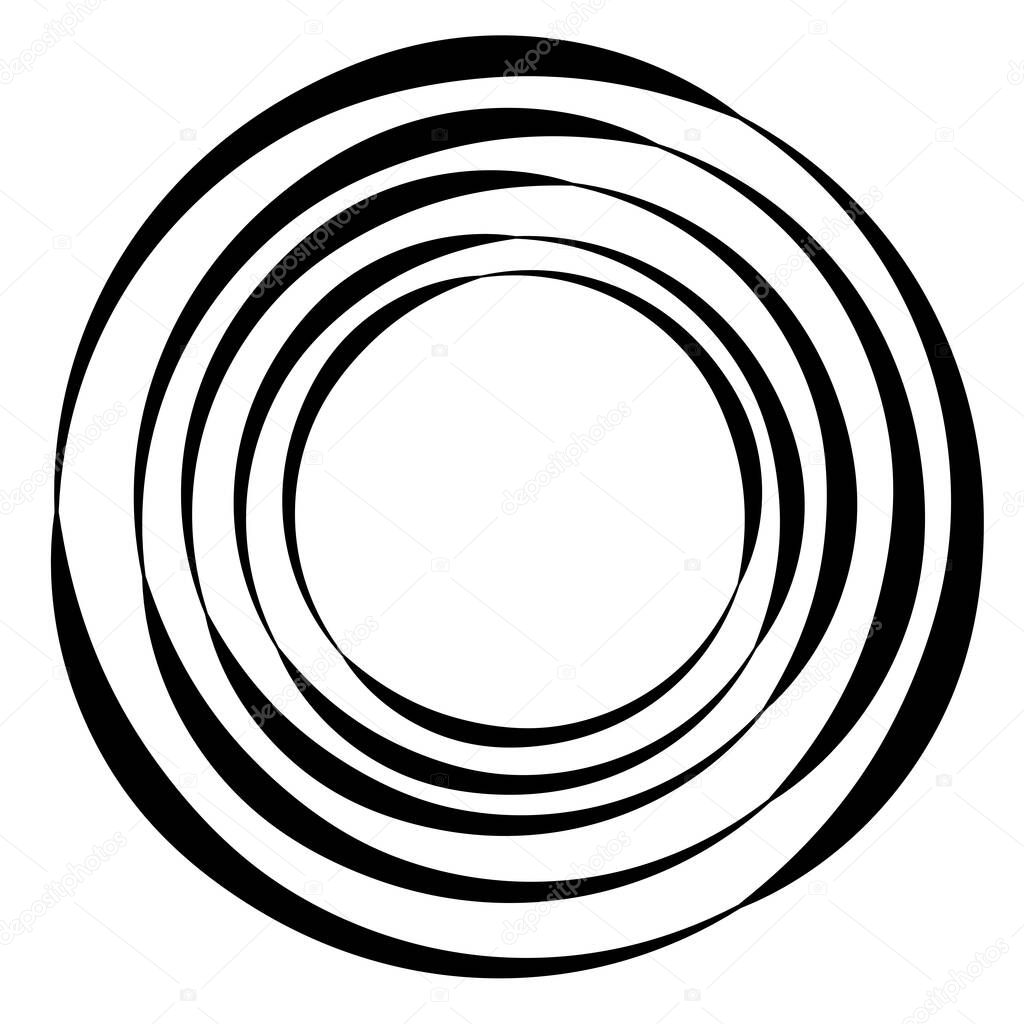 Abstract circle, ring geometric shape element vector illustration