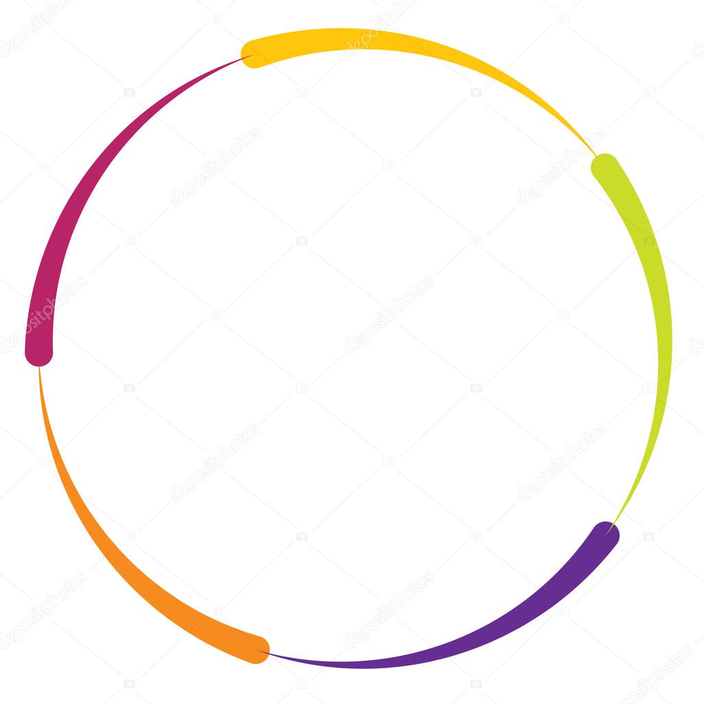 Abstract circle, ring geometric shape element vector illustration