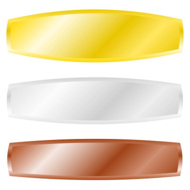 Değerli metal afiş, düğme, çubuk ve plaka dikdörtgen şekilli elementler