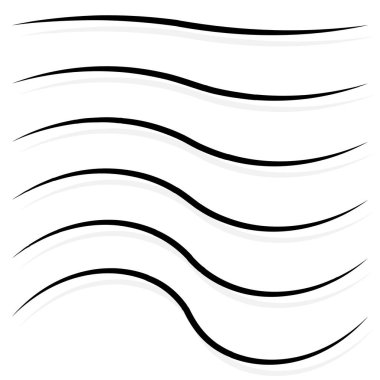Dalgalı, dalgalı çizgiler. Çarpık, dalga çizgileri elementi. Stock vektör illüstrasyonu, klip- art grafikleri