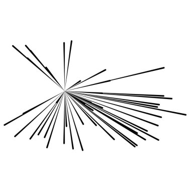 Rastgele ışınlar, ışınlar. Radyal çizgiler. Parlayan çizgiler, şeritler