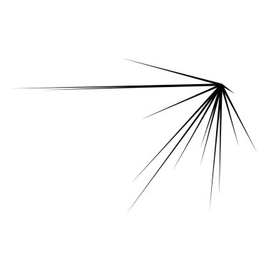 Rastgele ışınlar, ışınlar. Radyal çizgiler. Parlayan çizgiler, şeritler