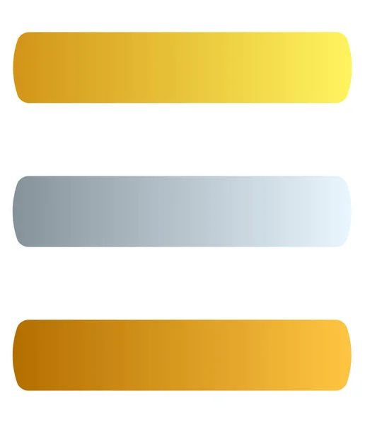 Precious Metal Banner Button Bar Plaque Rectangle Shape Elements — Image vectorielle