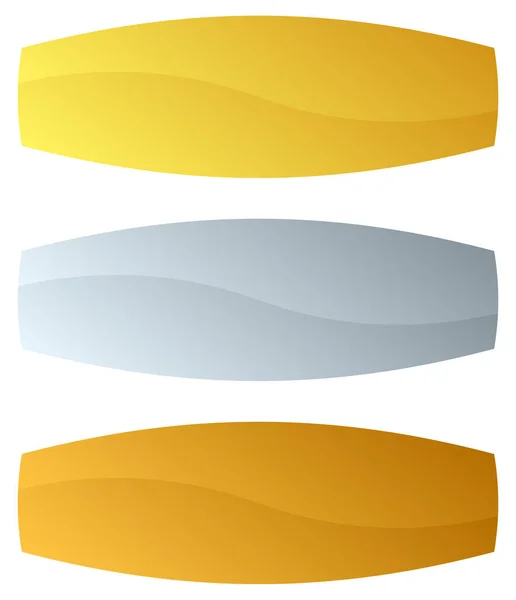 Banner Metal Precioso Botão Barra Placa Retângulo Forma Elementos — Vetor de Stock