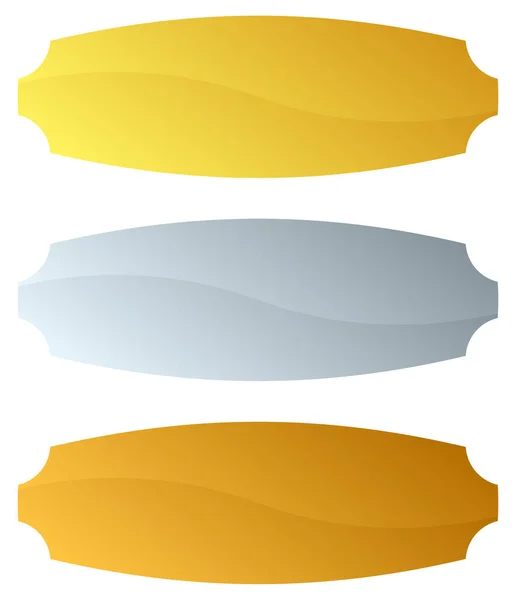 Banner Metal Precioso Botão Barra Placa Retângulo Forma Elementos —  Vetores de Stock