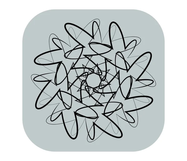 Motivo Geométrico Abstracto Elemento Icono Mandala — Archivo Imágenes Vectoriales