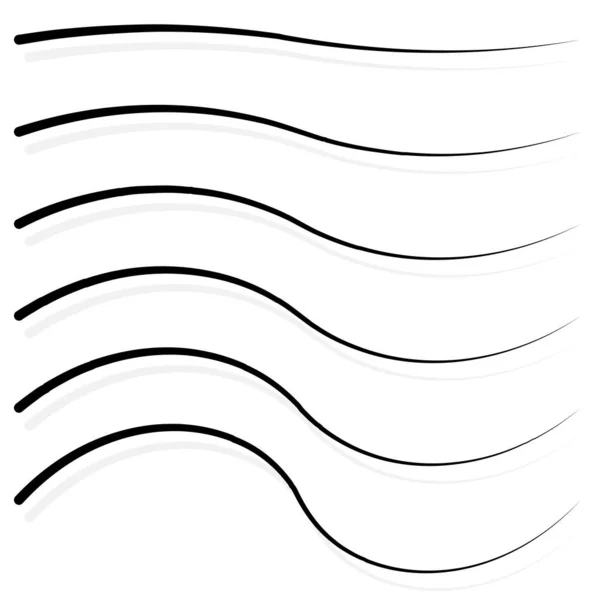 Set Wavy Waving Lines Twisted Wave Stripes Element Stock Vector — Archivo Imágenes Vectoriales