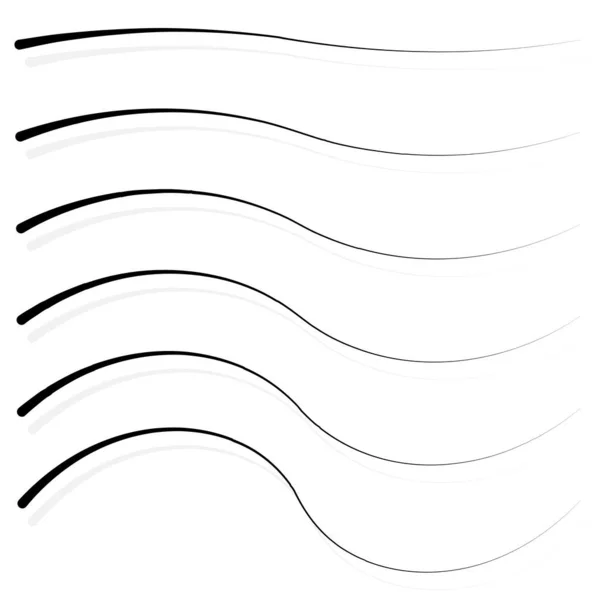 Set Wavy Waving Lines Twisted Wave Stripes Element Stock Vector — Archivo Imágenes Vectoriales