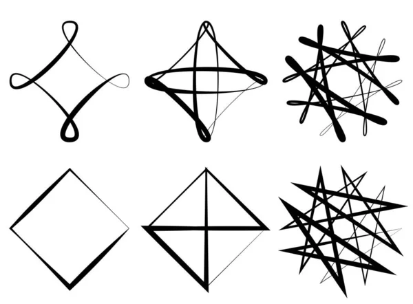 Abstrakte Linien Formen Gestaltungselemente Symbole Geometrischer Linien — Stockvektor