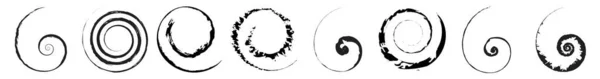 Grungy Elemen Desain Spiral Bertekstur Ilustrasi Vektor Saham Grafis Clipart - Stok Vektor