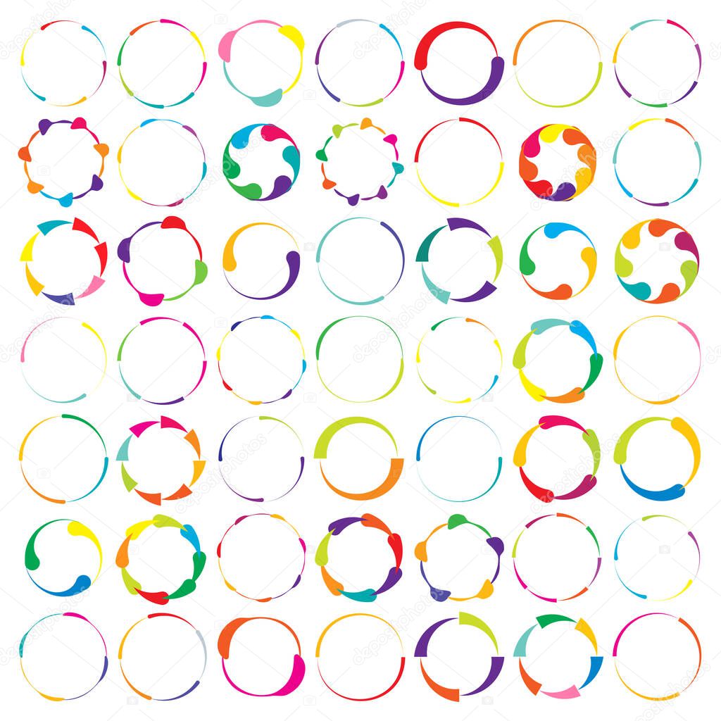 Abstract circle, ring geometric shape element vector illustration