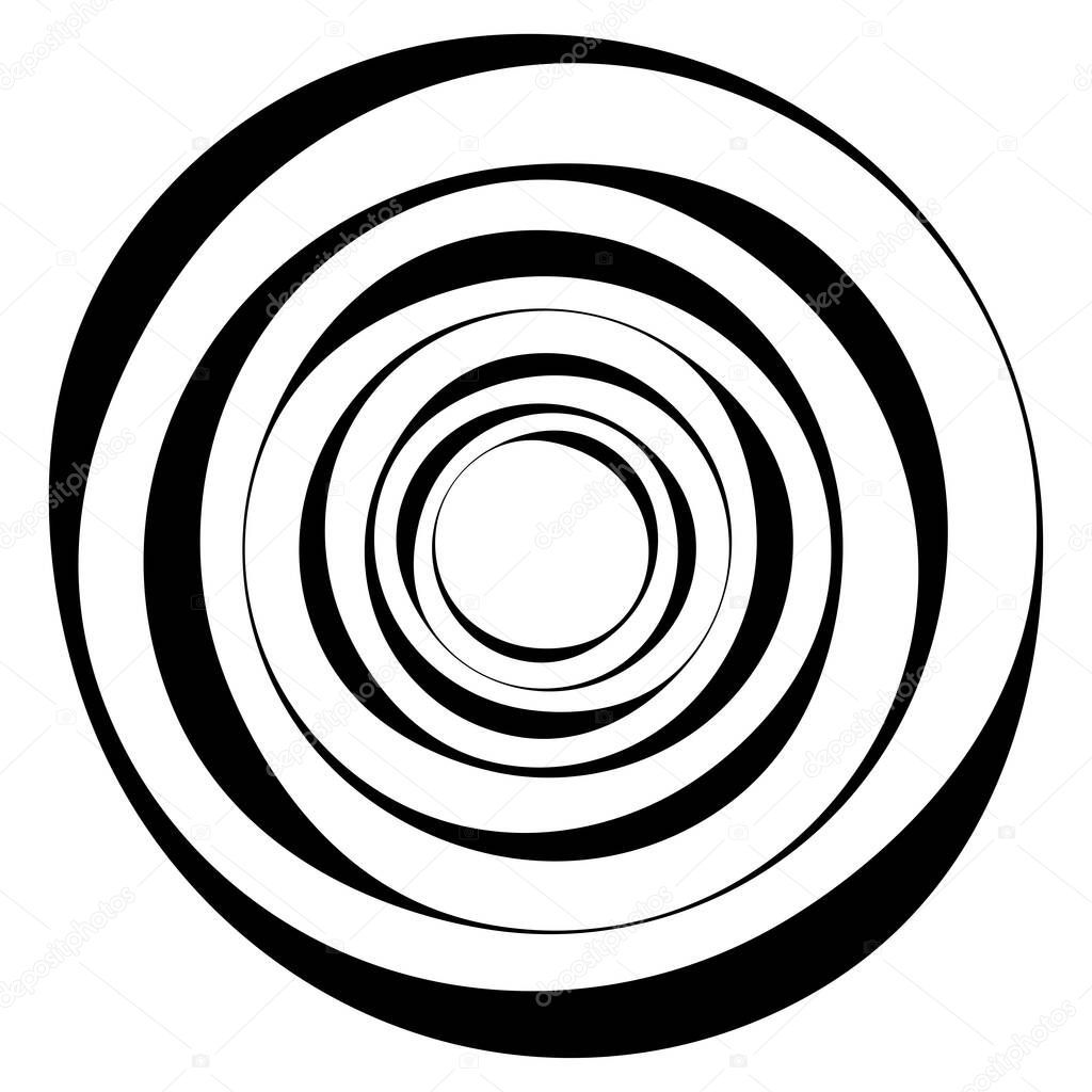 Circular, radial motif. Abstract mandala icon