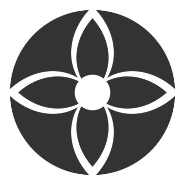 Basit motif, mandala şekli. Dairesel, yuvarlak daire simgesi, sembol