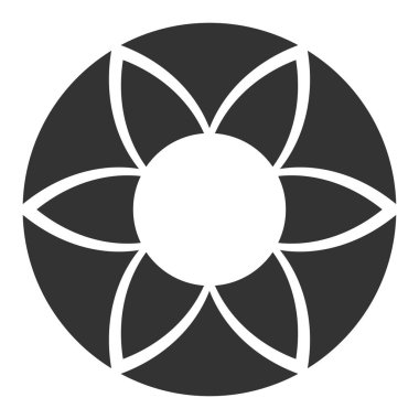 Basit motif, mandala şekli. Dairesel, yuvarlak daire simgesi, sembol