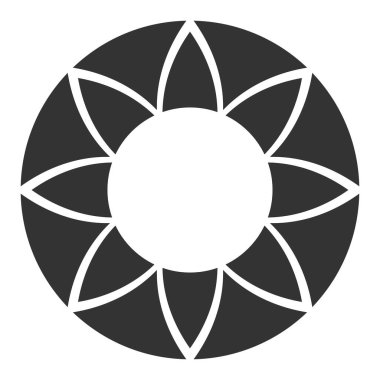 Basit motif, mandala şekli. Dairesel, yuvarlak daire simgesi, sembol