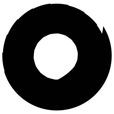 Parçalı spiral, kıvrımlı parlak ve parlak daire, dairesel şekil element vektör çizimi