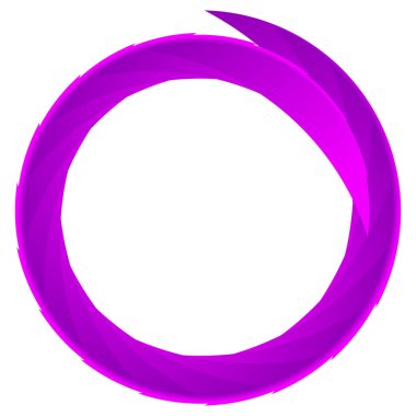 Parçalı spiral, kıvrımlı parlak ve parlak daire, dairesel şekil element vektör çizimi