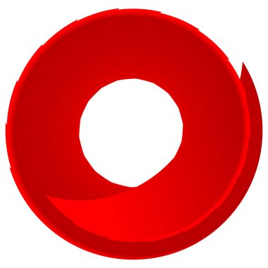 Parçalı spiral, kıvrımlı parlak ve parlak daire, dairesel şekil element vektör çizimi
