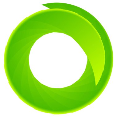 Parçalı spiral, kıvrımlı parlak ve parlak daire, dairesel şekil element vektör çizimi