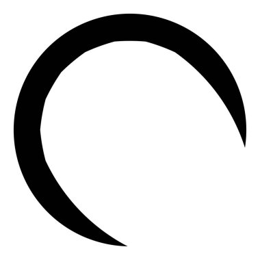 Parçalı spiral, kıvrımlı parlak ve parlak daire, dairesel şekil element vektör çizimi