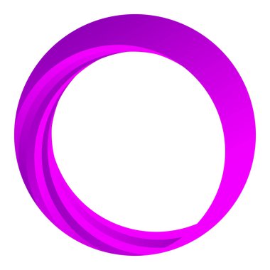 Parçalı spiral, kıvrımlı parlak ve parlak daire, dairesel şekil element vektör çizimi