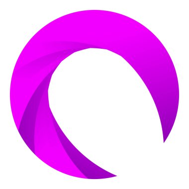 Parçalı spiral, kıvrımlı parlak ve parlak daire, dairesel şekil element vektör çizimi