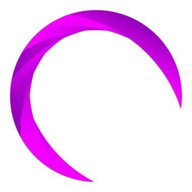 Parçalı spiral, kıvrımlı parlak ve parlak daire, dairesel şekil element vektör çizimi