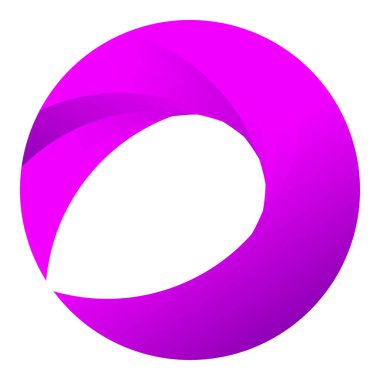 Parçalı spiral, kıvrımlı parlak ve parlak daire, dairesel şekil element vektör çizimi