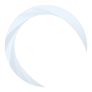 Parçalı spiral, kıvrımlı parlak ve parlak daire, dairesel şekil element vektör çizimi