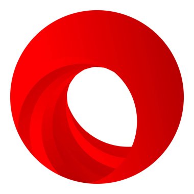 Parçalı spiral, kıvrımlı parlak ve parlak daire, dairesel şekil element vektör çizimi