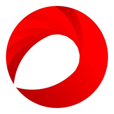 Parçalı spiral, kıvrımlı parlak ve parlak daire, dairesel şekil element vektör çizimi