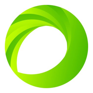 Parçalı spiral, kıvrımlı parlak ve parlak daire, dairesel şekil element vektör çizimi