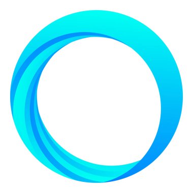 Parçalı spiral, kıvrımlı parlak ve parlak daire, dairesel şekil element vektör çizimi