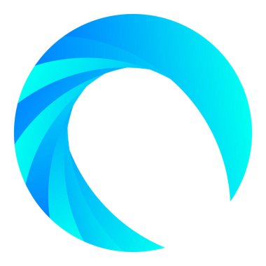 Parçalı spiral, kıvrımlı parlak ve parlak daire, dairesel şekil element vektör çizimi