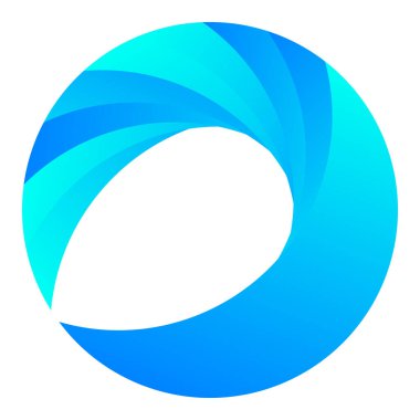 Parçalı spiral, kıvrımlı parlak ve parlak daire, dairesel şekil element vektör çizimi