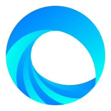 Parçalı spiral, kıvrımlı parlak ve parlak daire, dairesel şekil element vektör çizimi