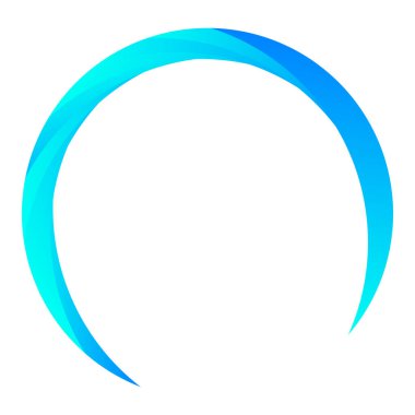 Parçalı spiral, kıvrımlı parlak ve parlak daire, dairesel şekil element vektör çizimi