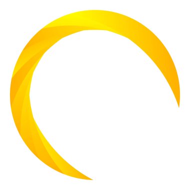 Parçalı spiral, kıvrımlı parlak ve parlak daire, dairesel şekil element vektör çizimi