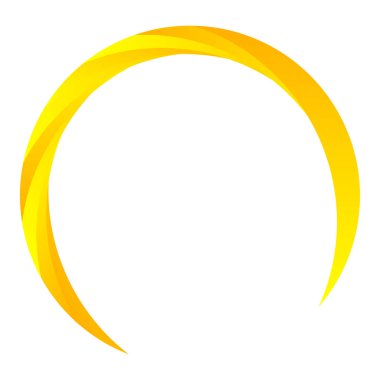 Parçalı spiral, kıvrımlı parlak ve parlak daire, dairesel şekil element vektör çizimi