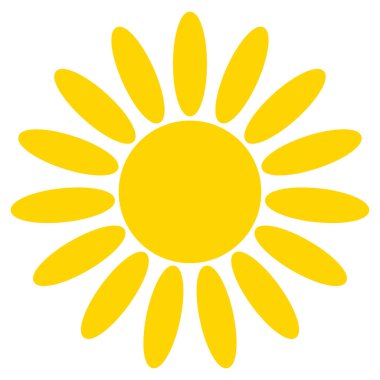 Güneş, yaz klipsli sanat simgesi, sembol