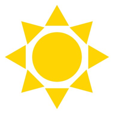 Güneş, yaz klipsli sanat simgesi, sembol