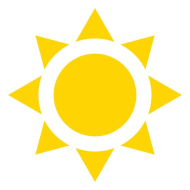 Güneş, yaz klipsli sanat simgesi, sembol