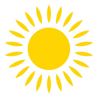 Güneş, yaz klipsli sanat simgesi, sembol