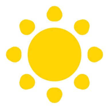 Güneş, yaz klipsli sanat simgesi, sembol