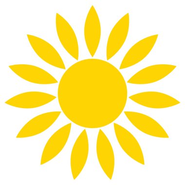 Güneş, yaz klipsli sanat simgesi, sembol