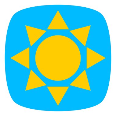 Güneş, yaz klipsli sanat simgesi, sembol